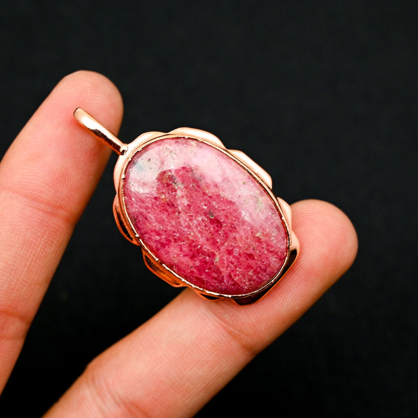 Pink Rhodonite Gemstone Pendant
