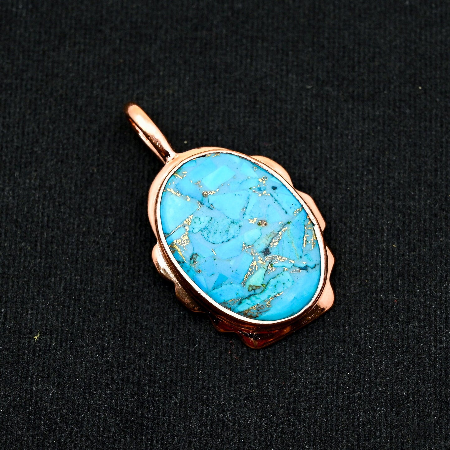 Blue Copper Turquoise Gemstone Pendant