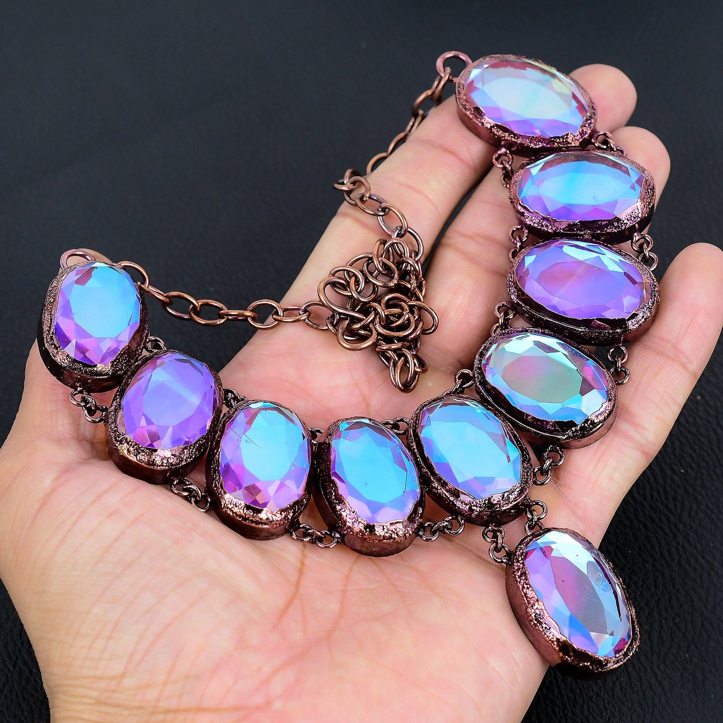 Pink Mystic Topaz Gemstone Necklace