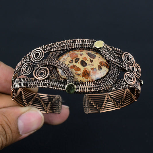 Green Asteroid Jasper Gemstone Bracelet