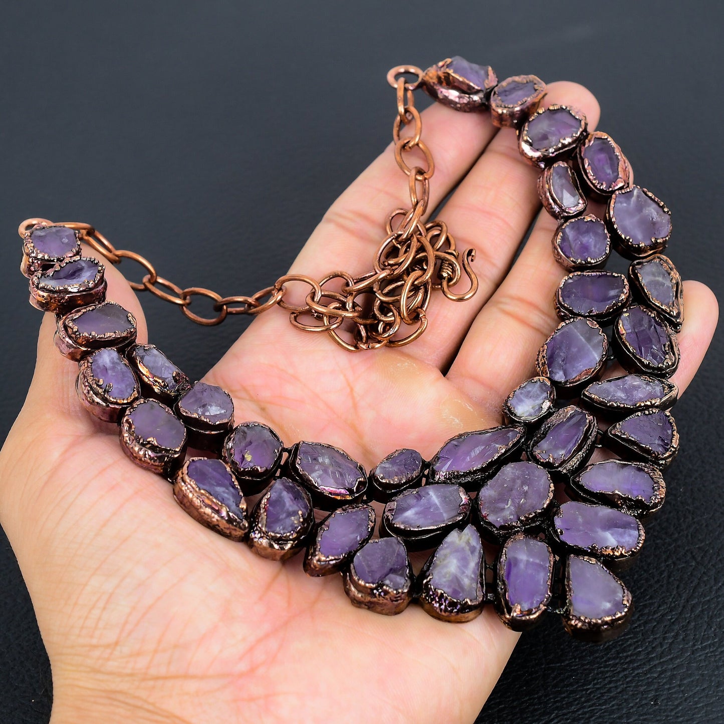 Purple Amethyst Rough Gemstone Necklace