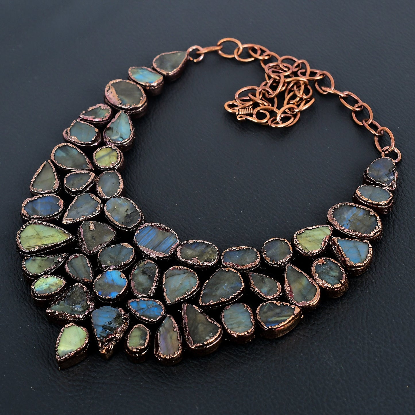 Blue-Green Labradorite Gemstone Pendant