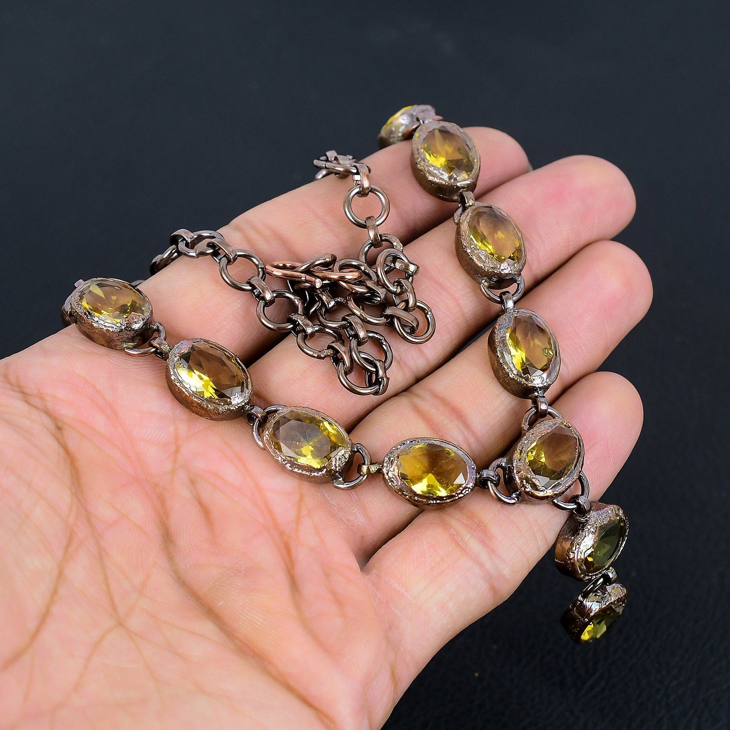 Yellow Citrine Gemstone Necklace
