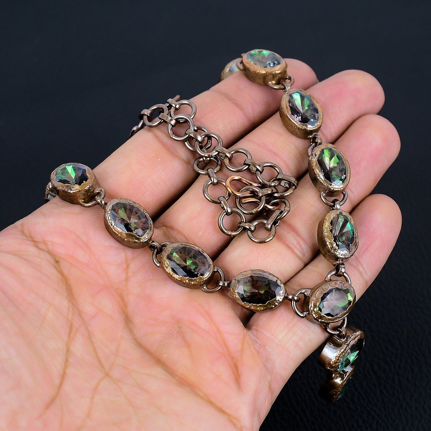 Rainbow Mystic Topaz Gemstone Necklace