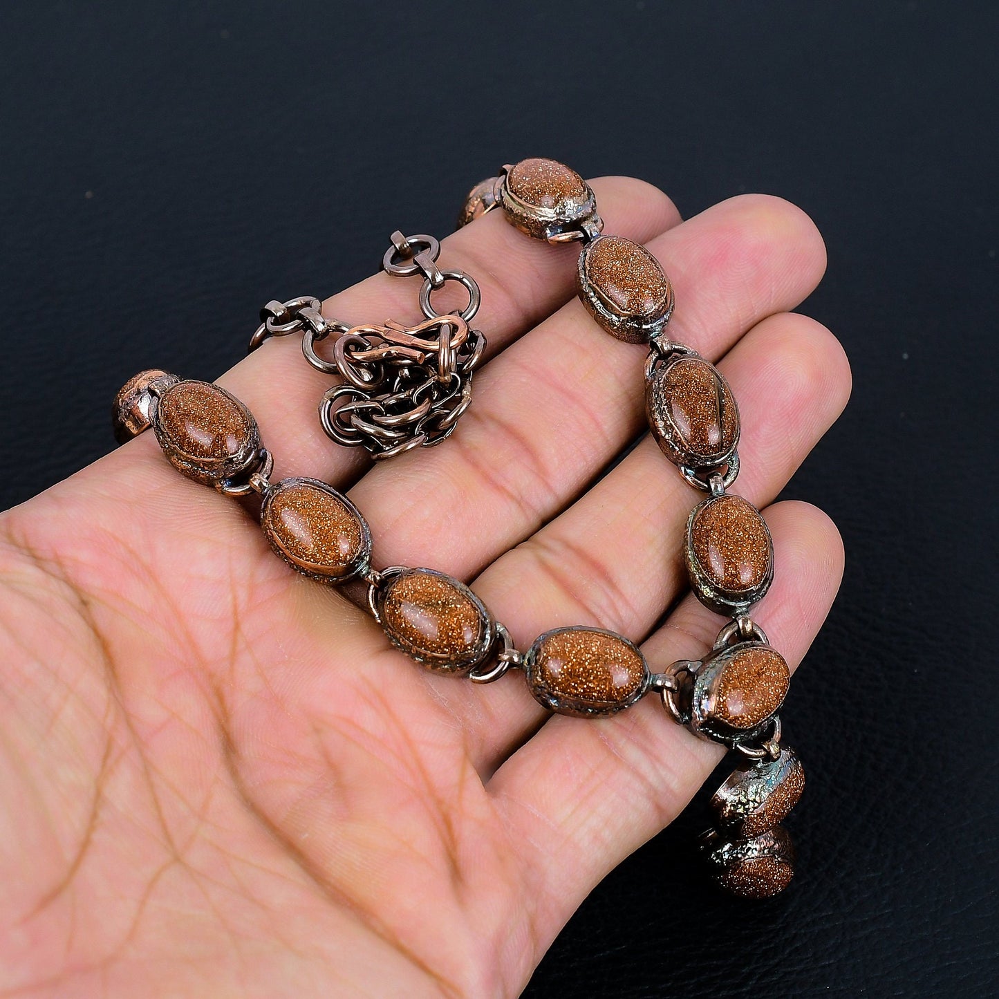Orange Sunstone Gemstone Necklace