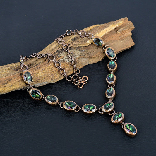 Rainbow Mystic Topaz Gemstone Necklace