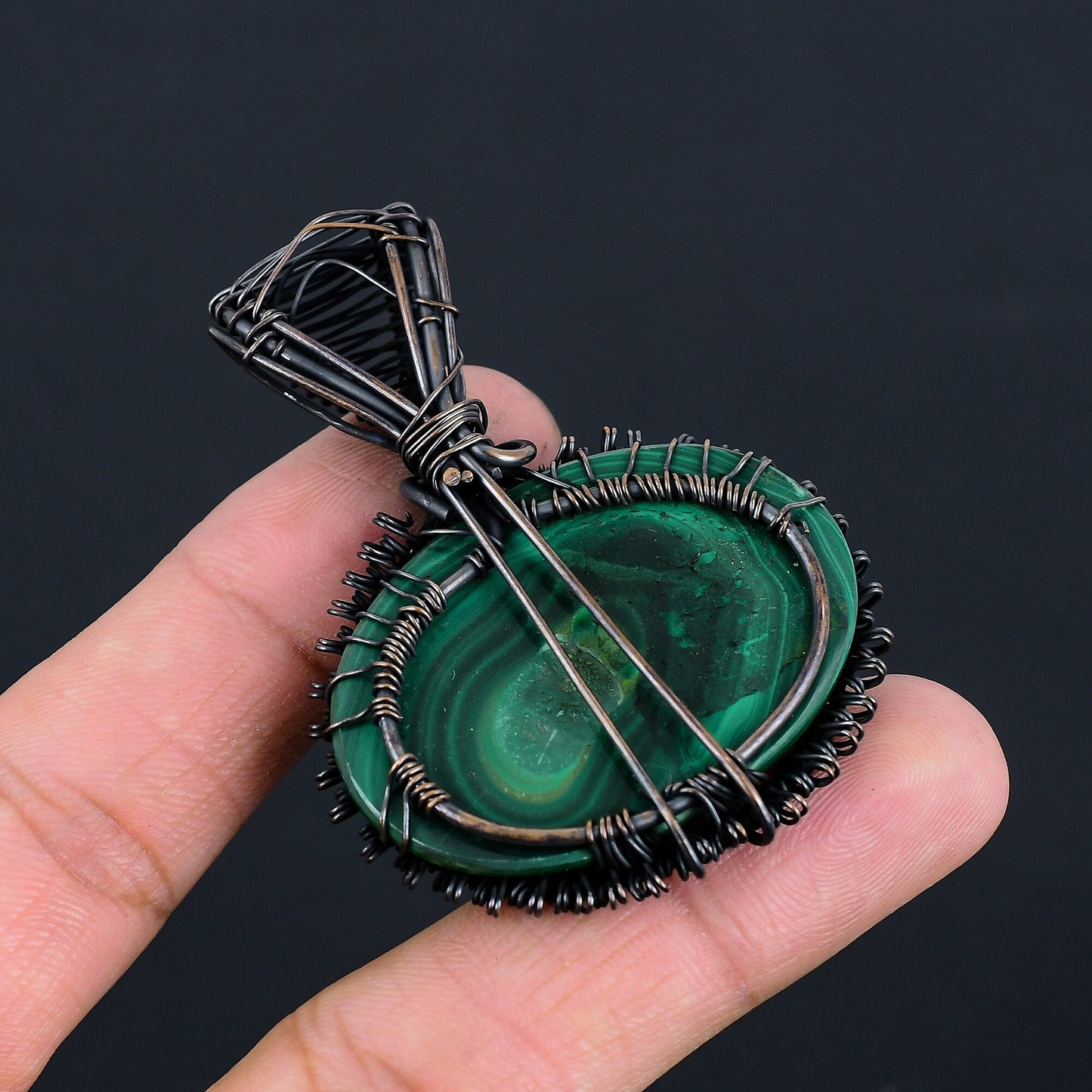Green Malachite Gemstone Pendant