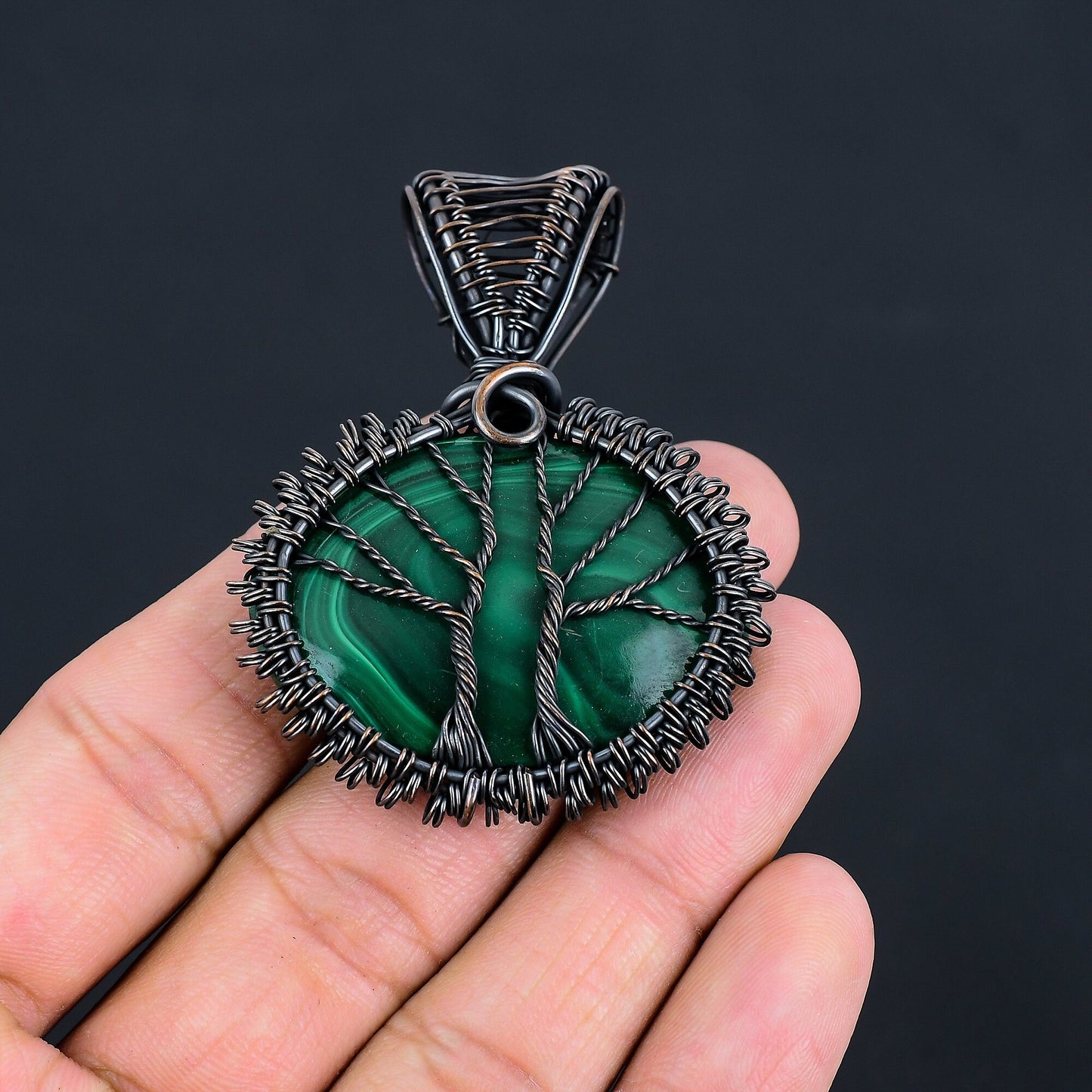 Green Malachite Gemstone Pendant