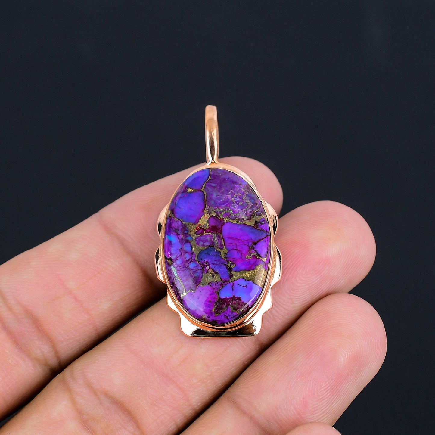 Purple Copper Turquoise Gemstone Pendant
