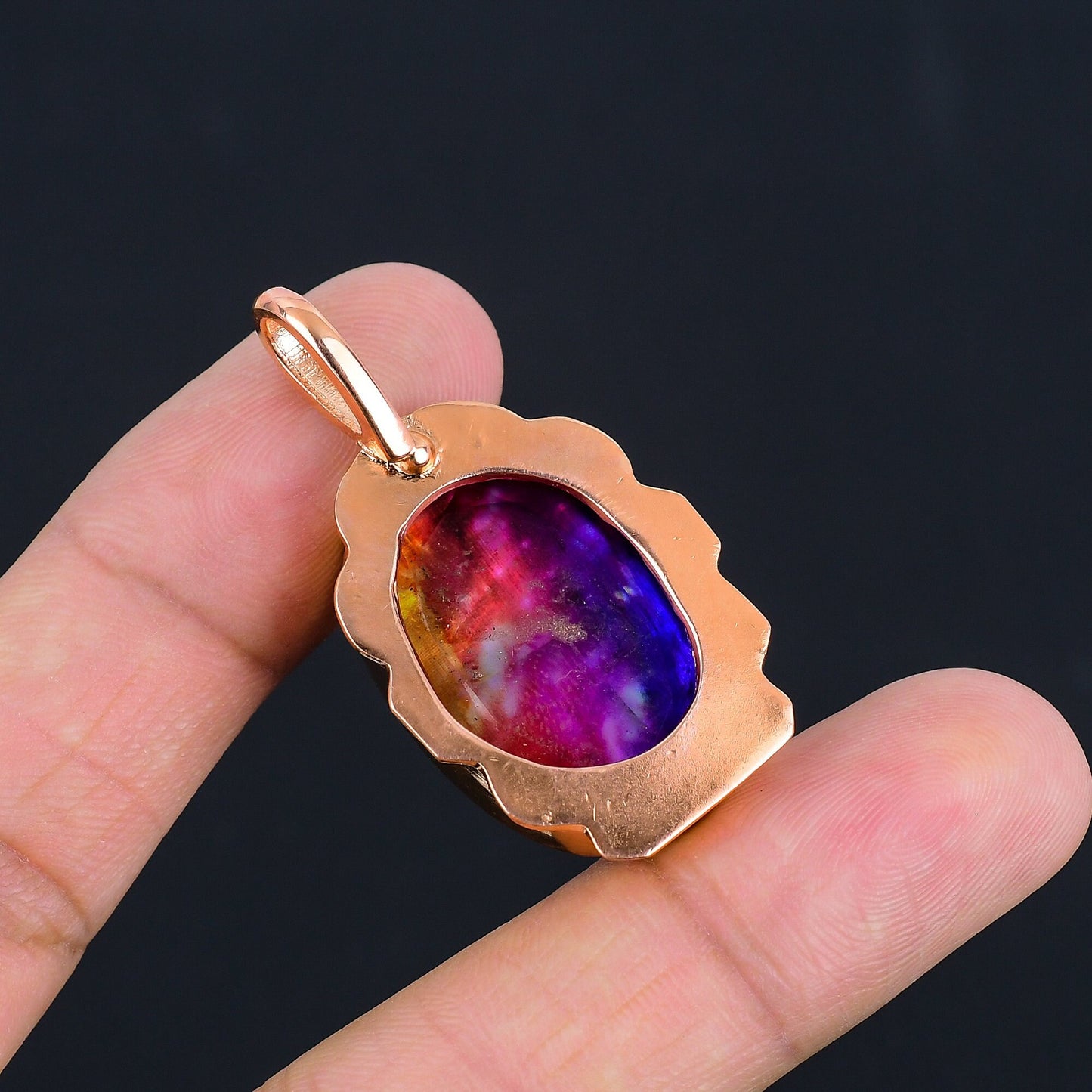 Multicolor Ammolite Gemstone Pendant