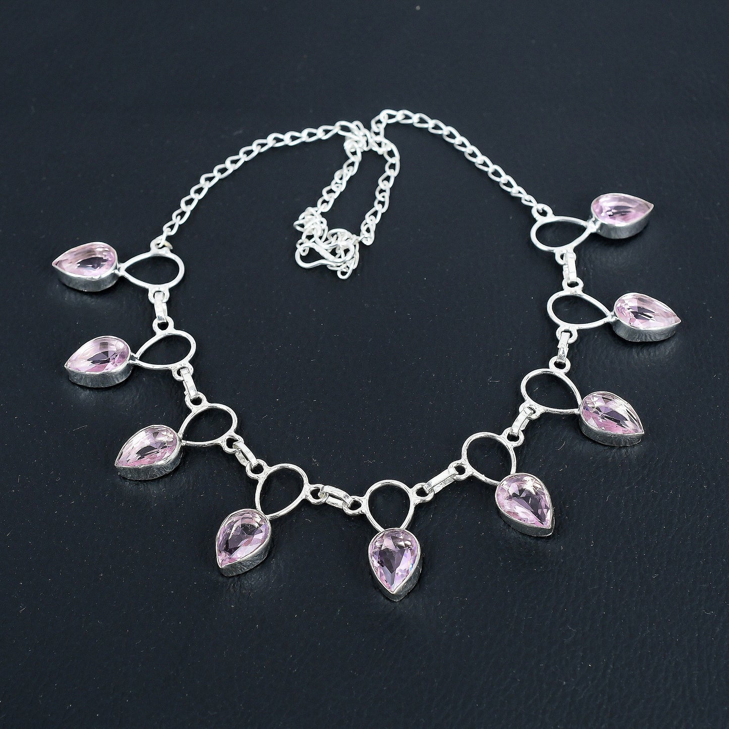 Pink Kunzite Sterling Silver Necklace