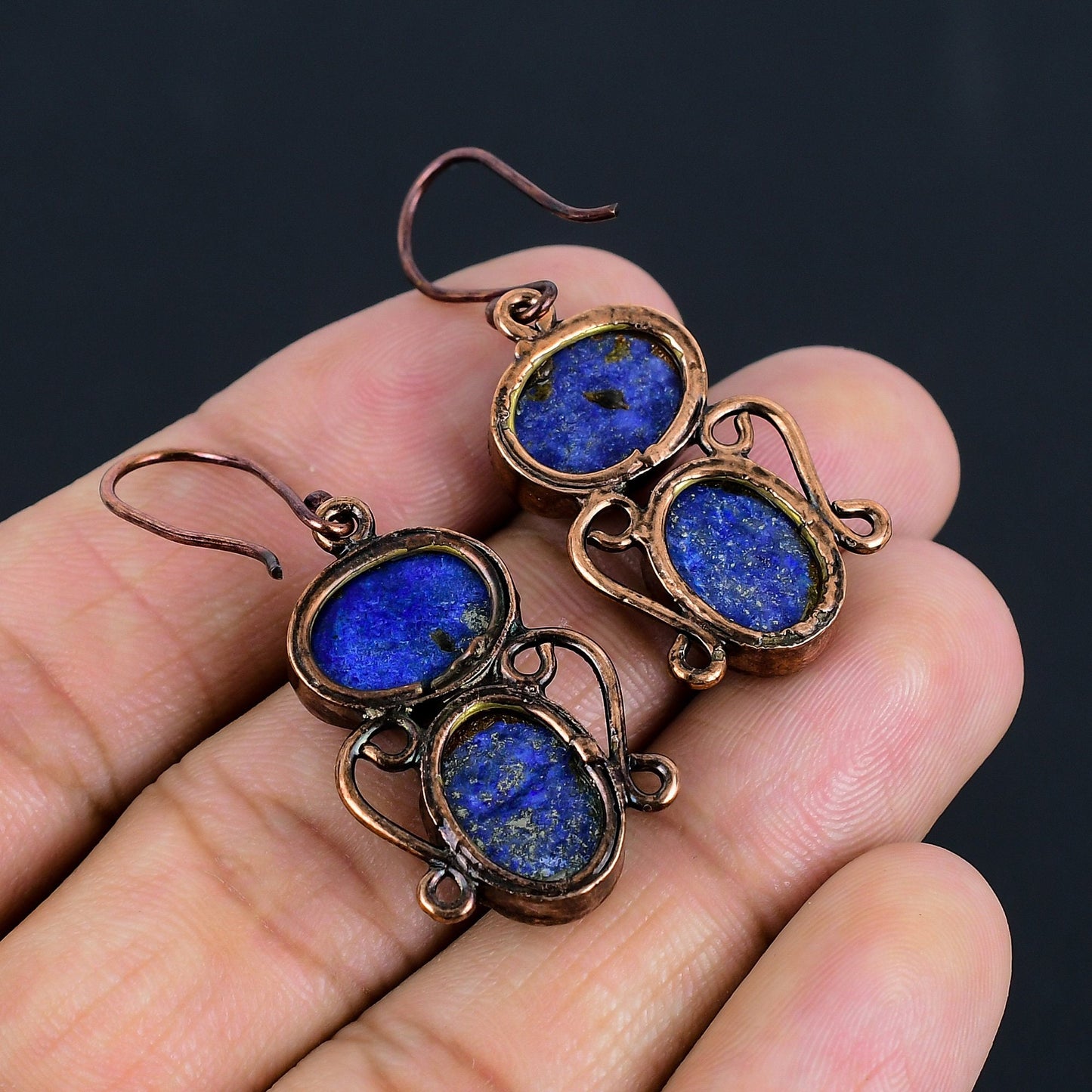 Blue Lapis Lazuli Gemstone Earrings