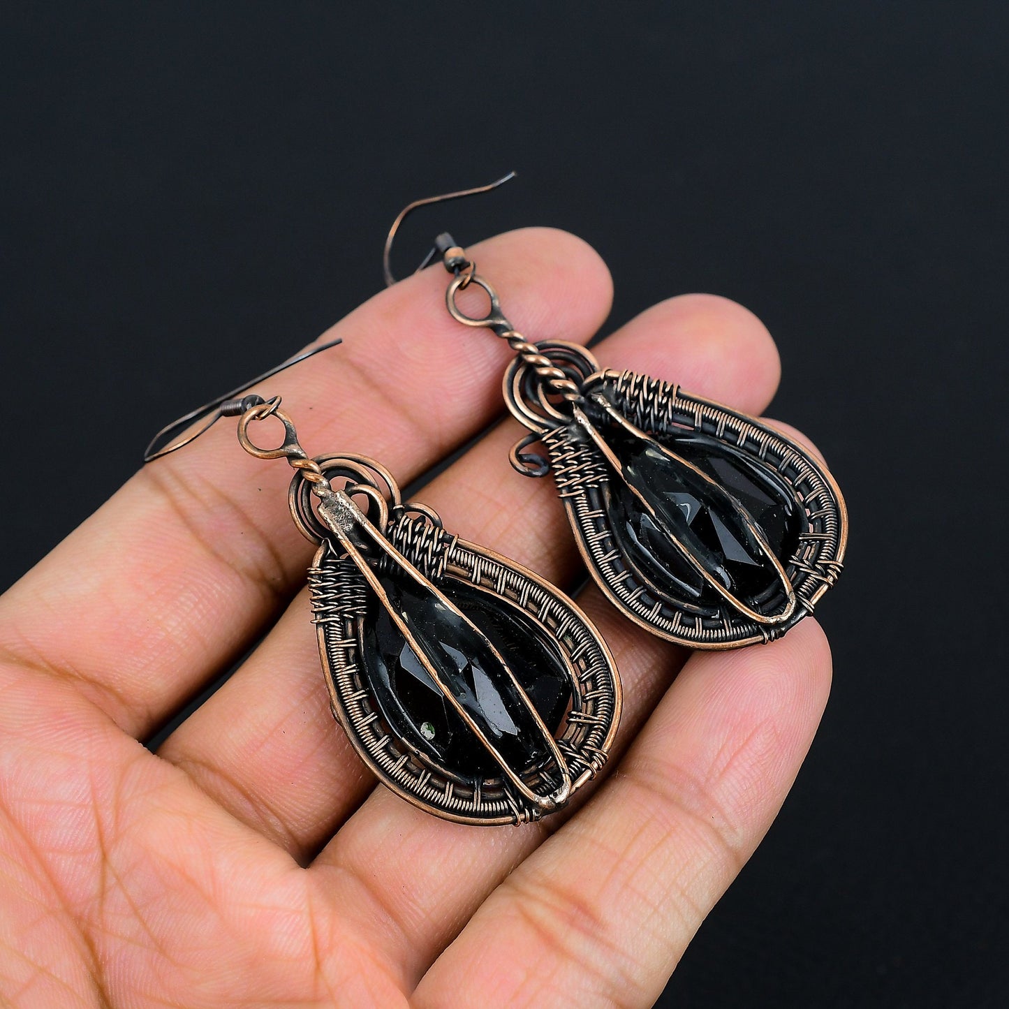 Black Spinel Gemstone Earrings