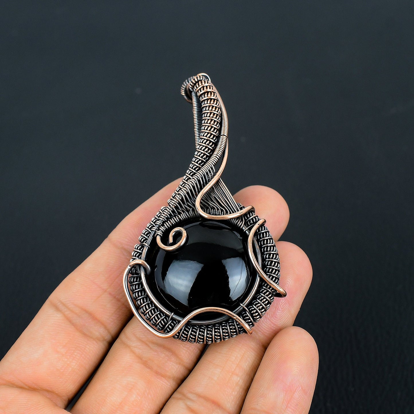 Black Obsidian Eye Gemstone Pendant