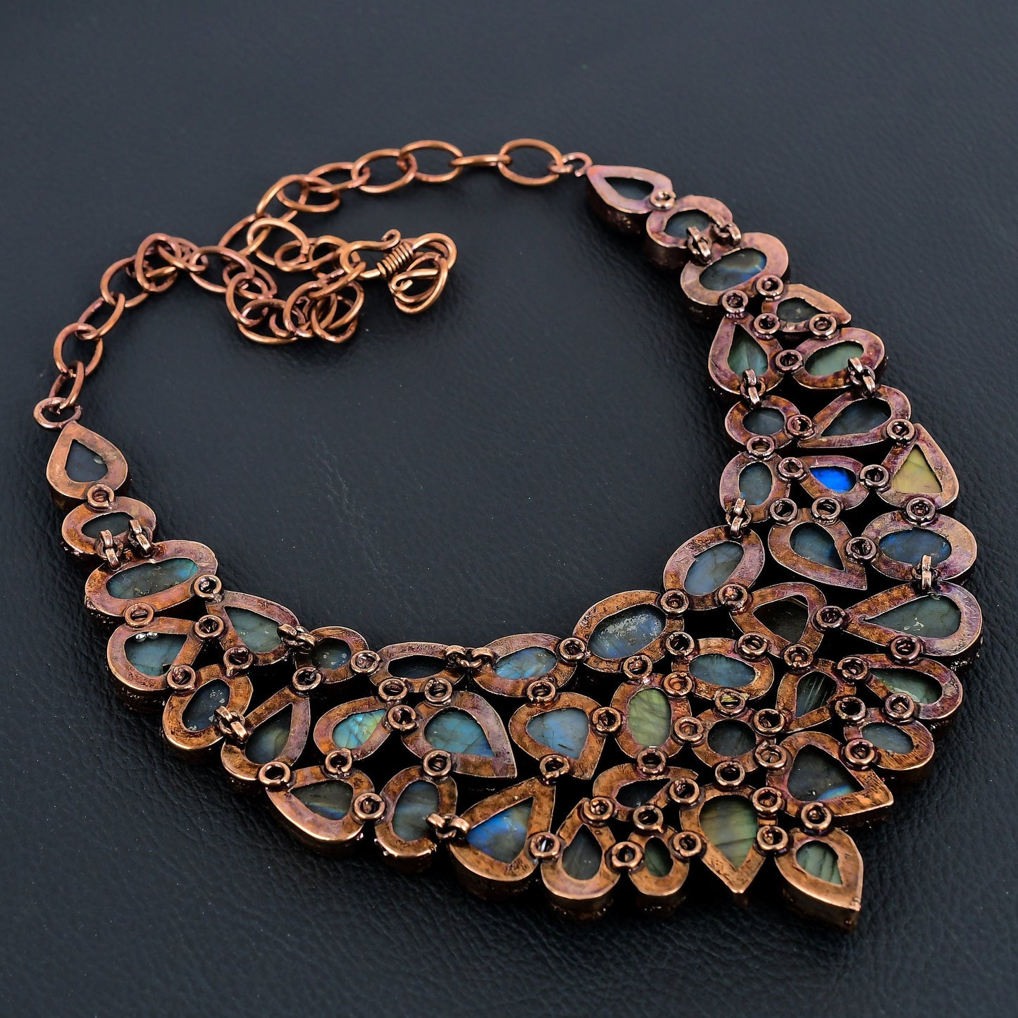Blue-Green Labradorite Gemstone Pendant