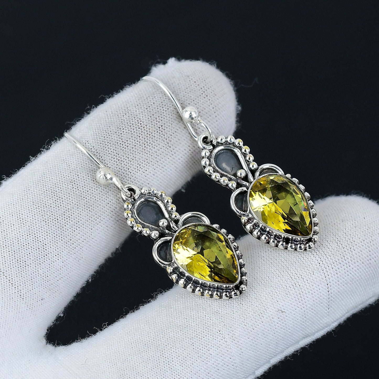 Blue Topaz Gemstone Earrings