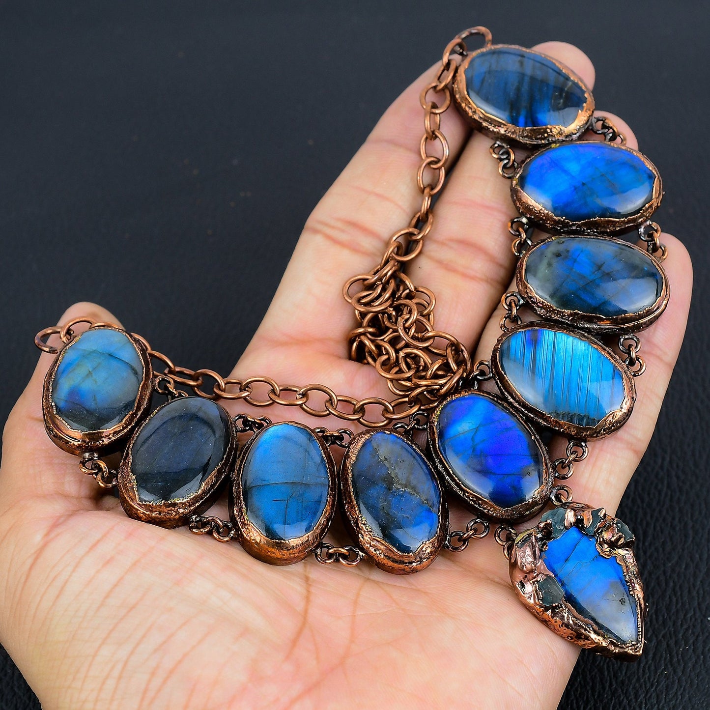 Blue Labradorite Gemstone Necklace