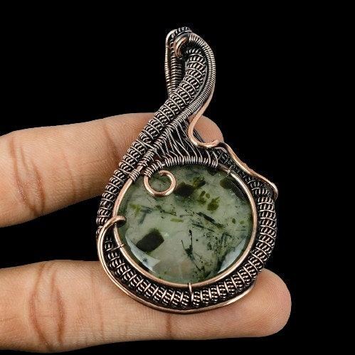 Green Prehnite Gemstone Pendant