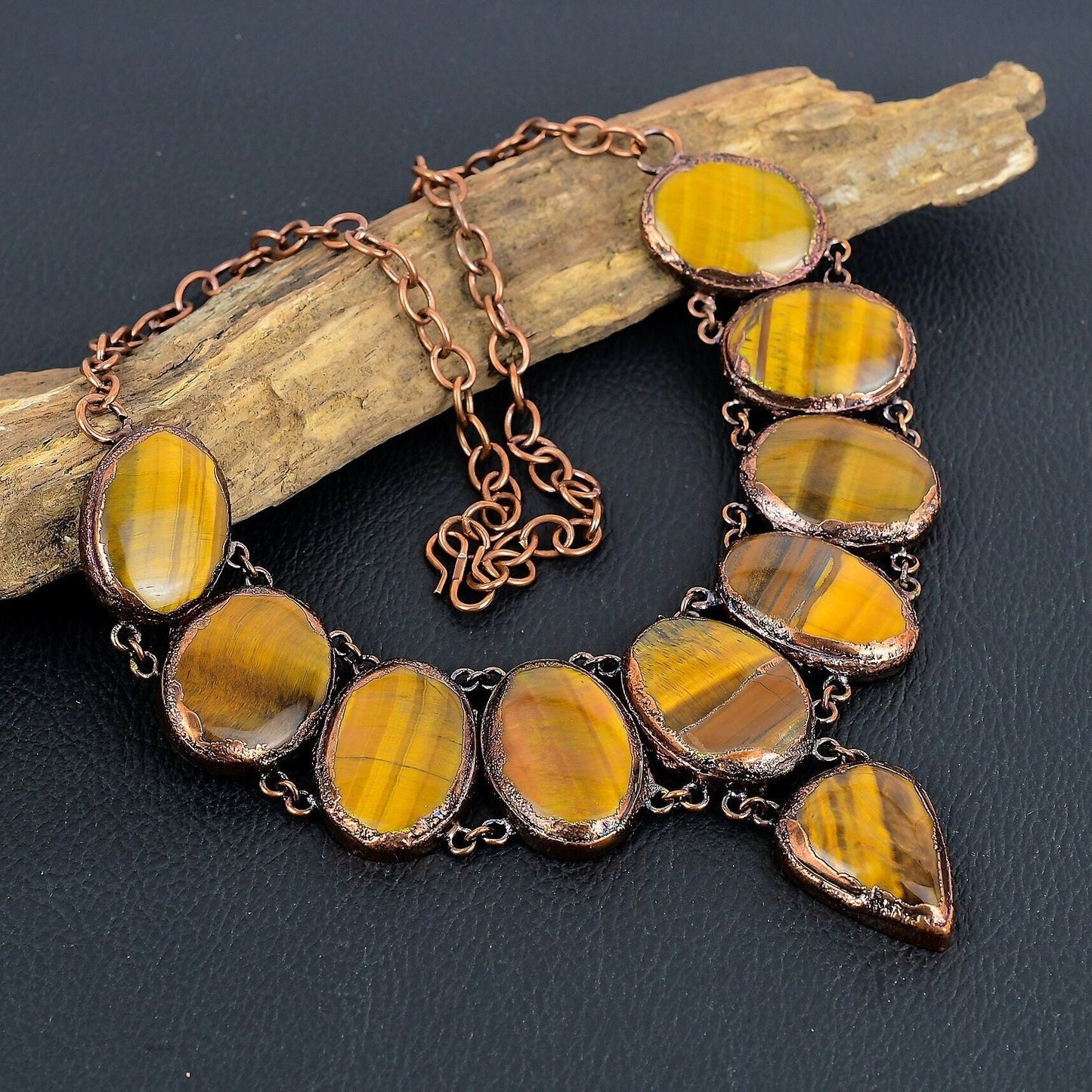 Golden Brown Tiger Eye Gemstone Necklace