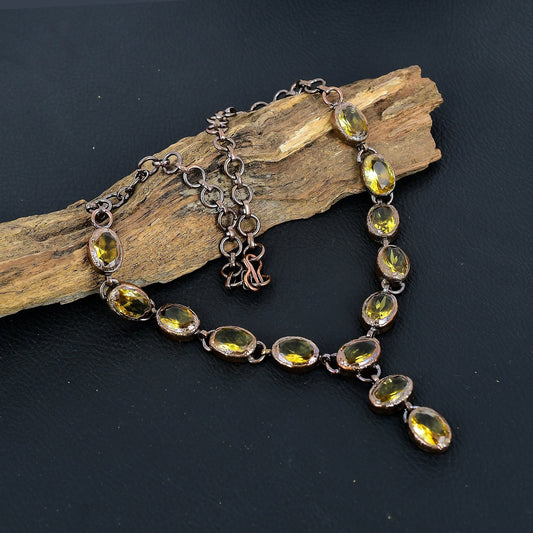 Yellow Citrine Gemstone Necklace