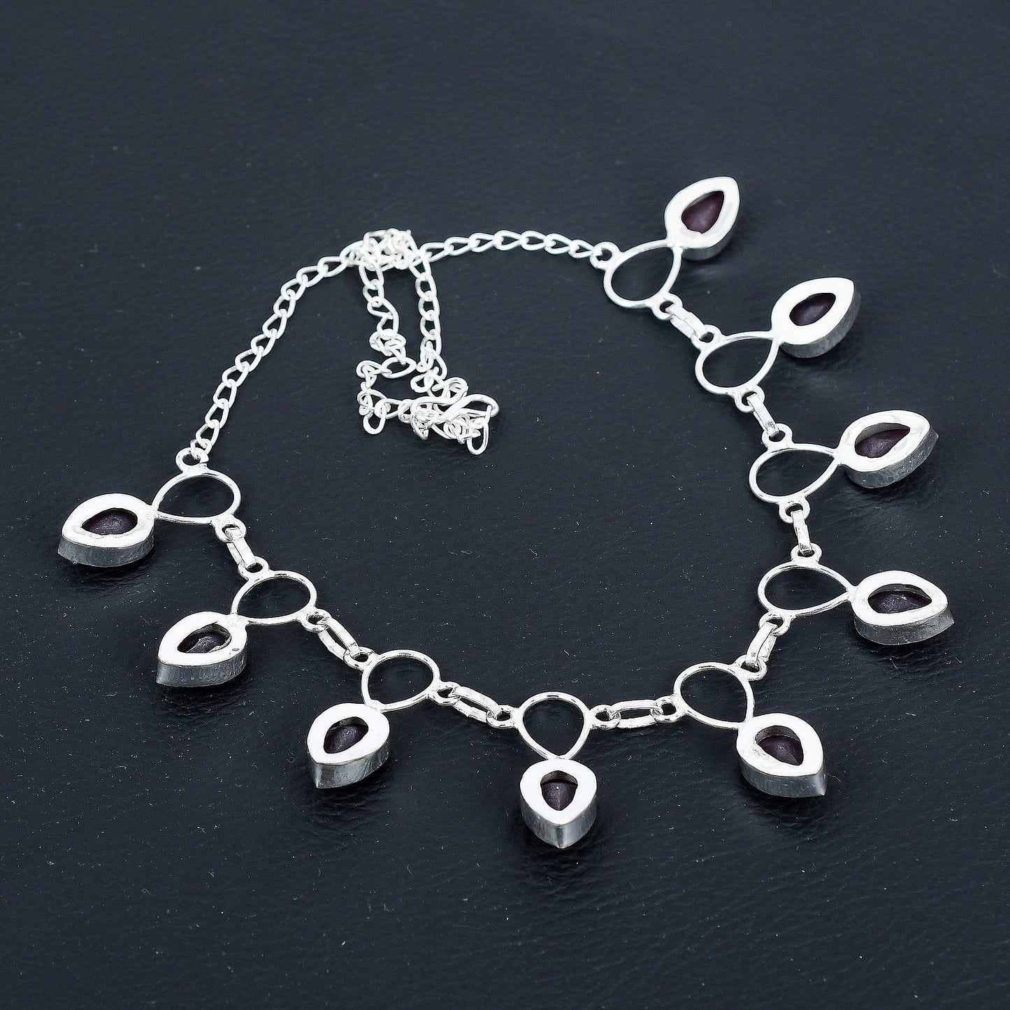 Red Ruby Sterling Silver Necklace