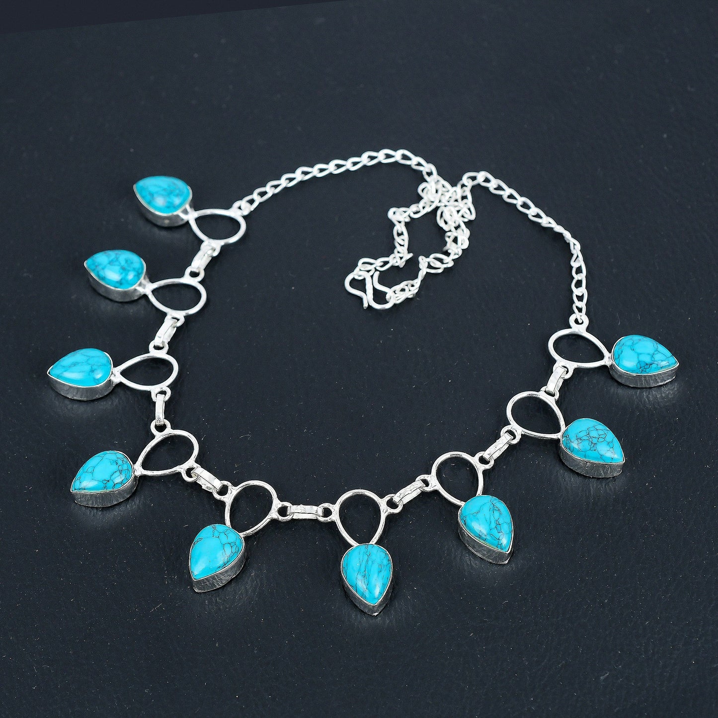 Dainty Turquoise Silver Necklace