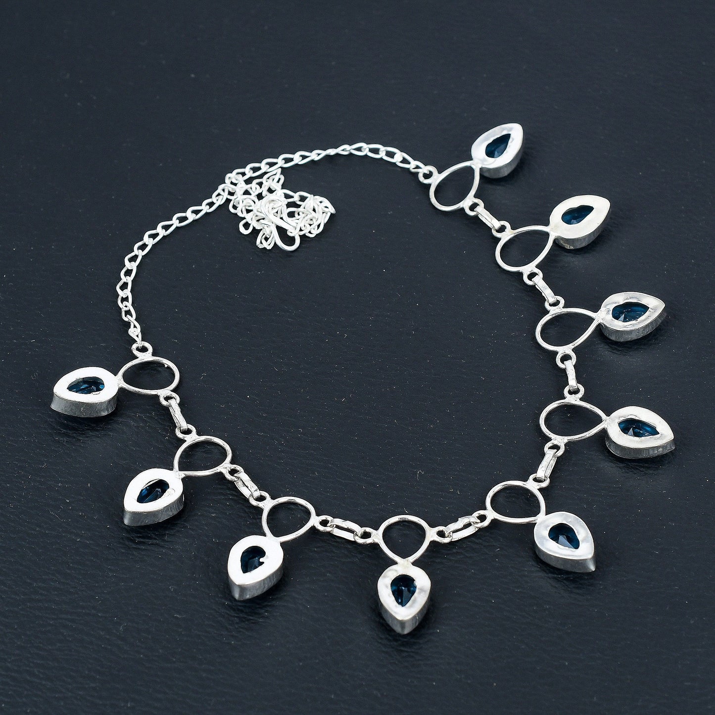 Dainty Swiss Blue Topaz Necklace