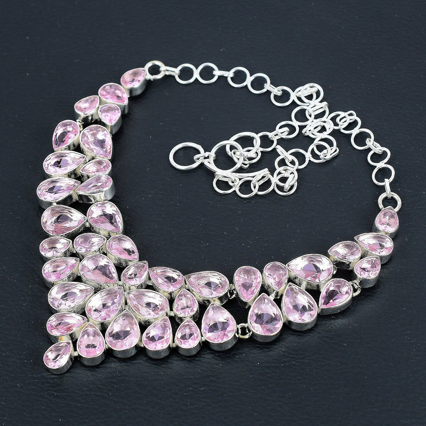 Pink Kunzite Sterling Silver Necklace