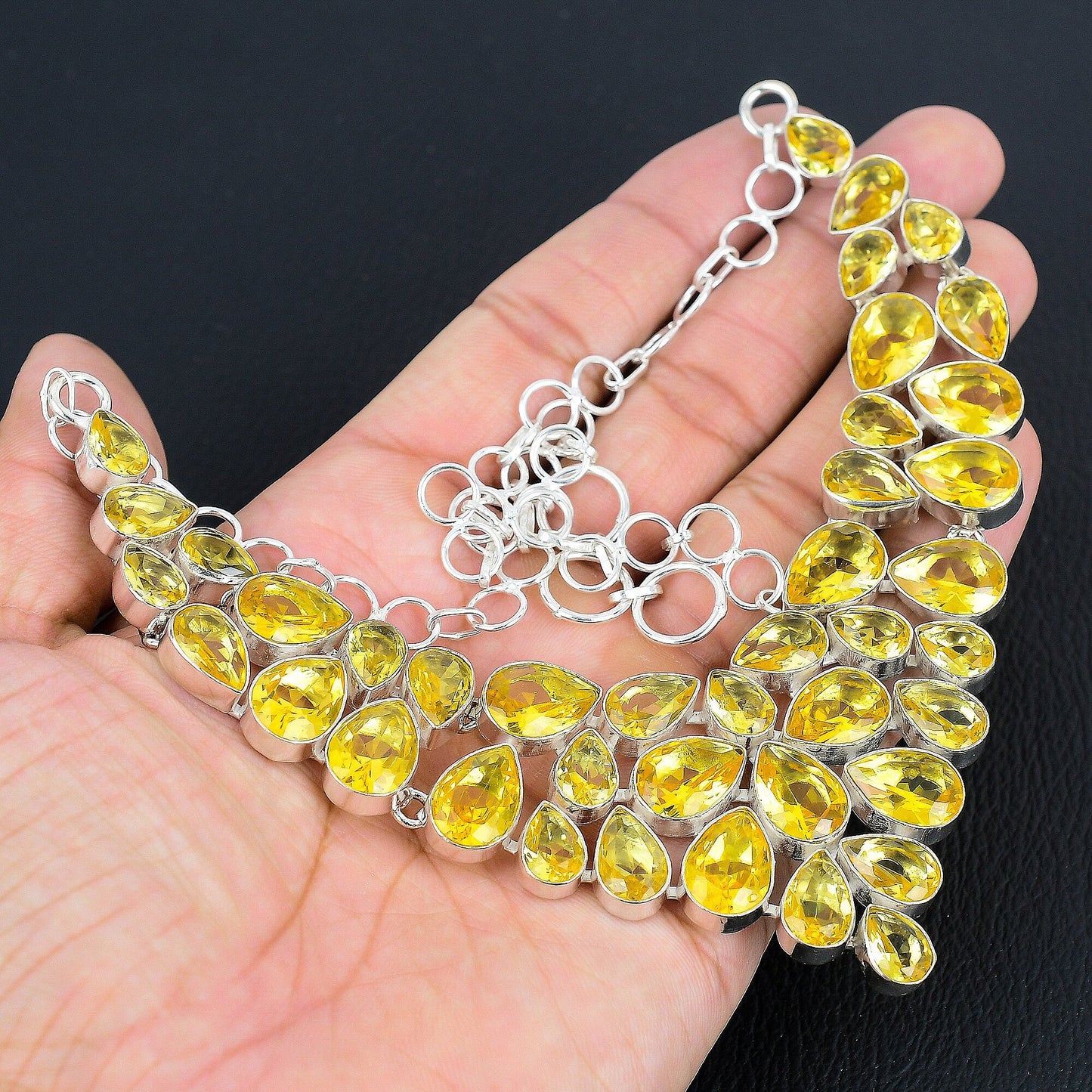 Yellow Citrine Gemstone Necklace