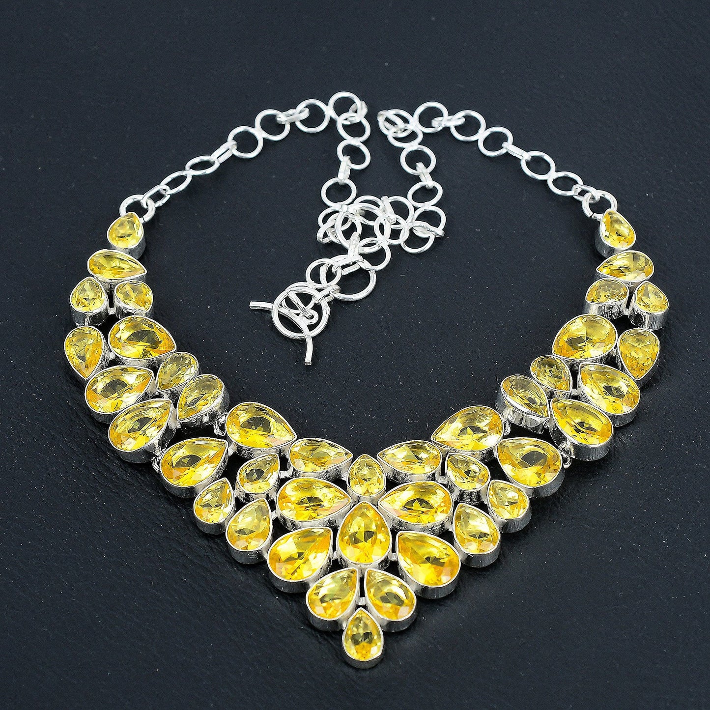 Yellow Citrine Gemstone Necklace