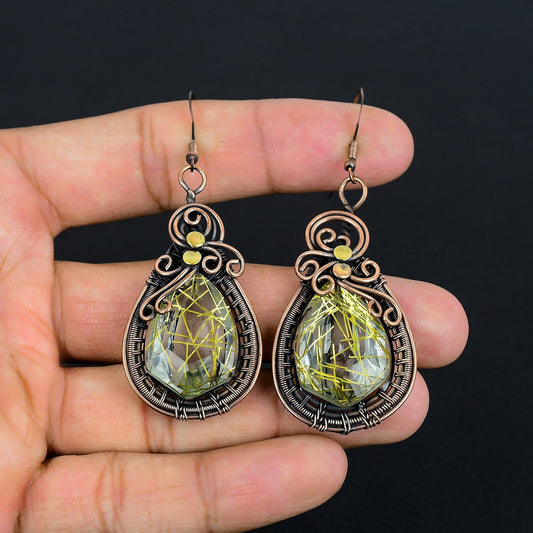 Golden Rutile Gemstone Earrings