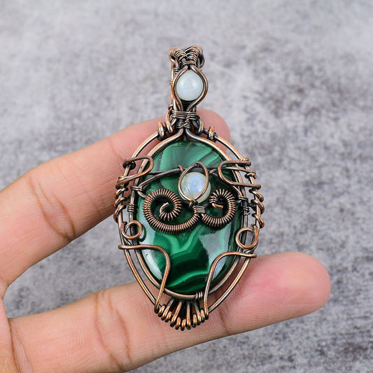 Green Malachite Gemstone Pendant