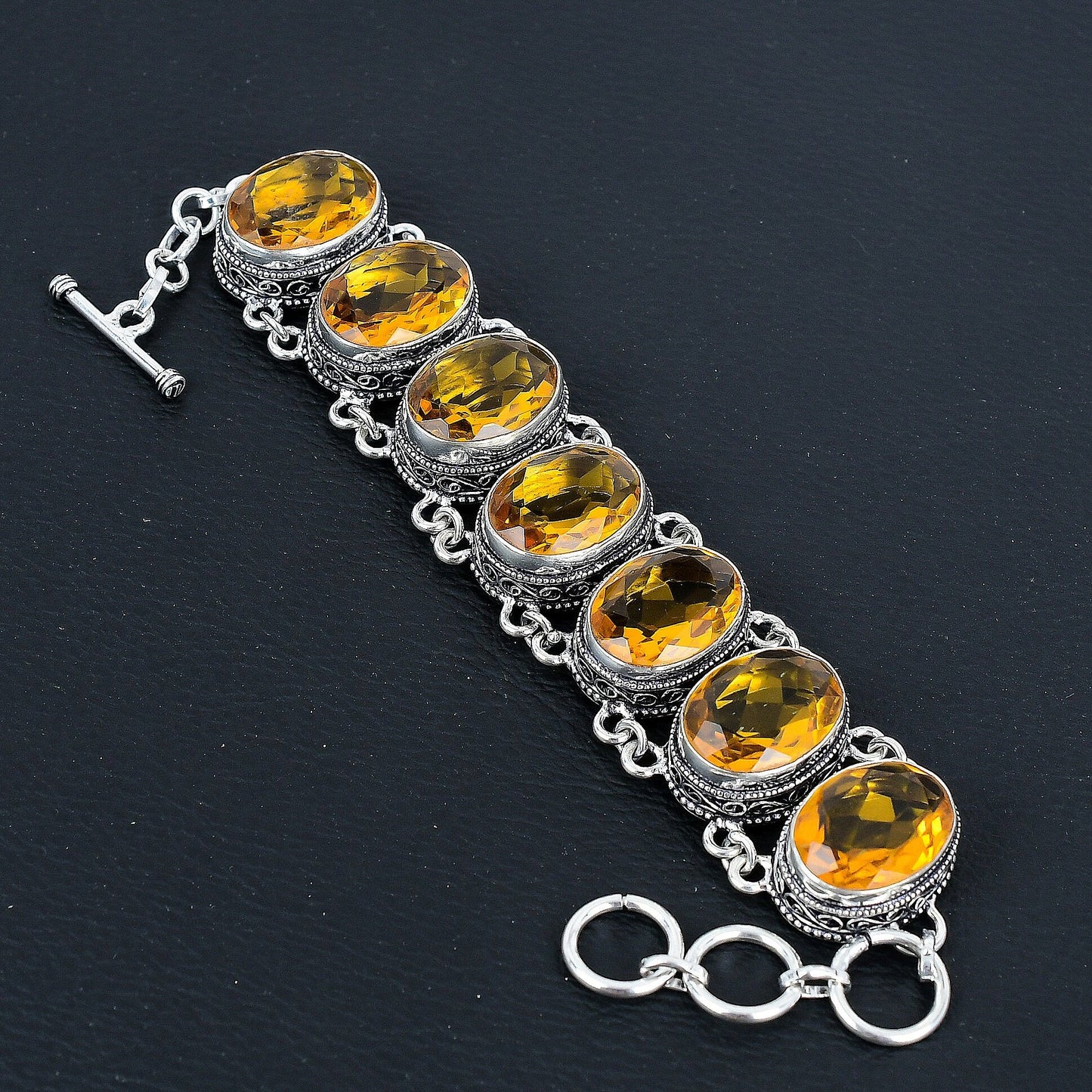 Yellow Citrine Gemstone Necklace & Bracelet Set