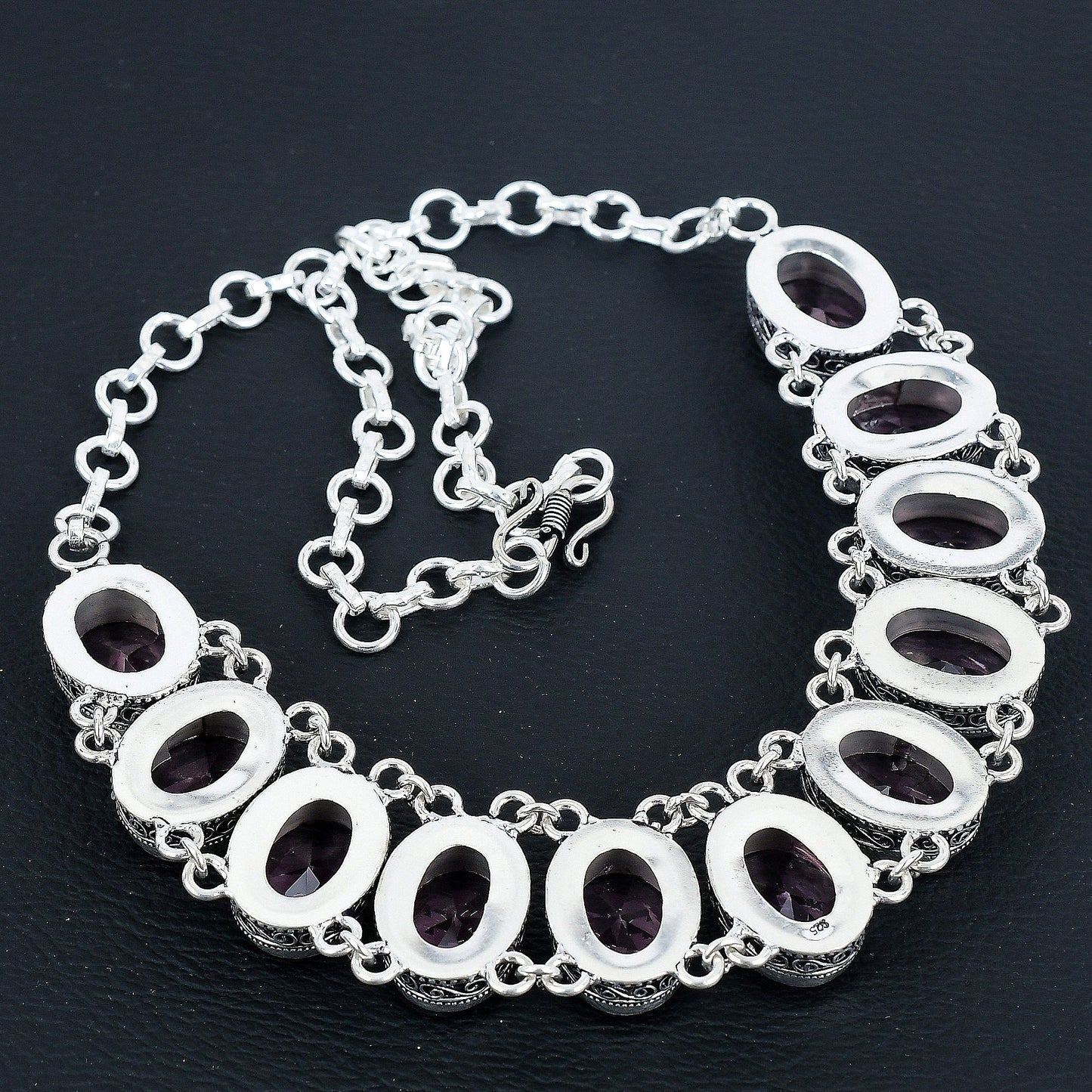 Pink Kunzite Sterling Silver Necklace & Bracelet Set