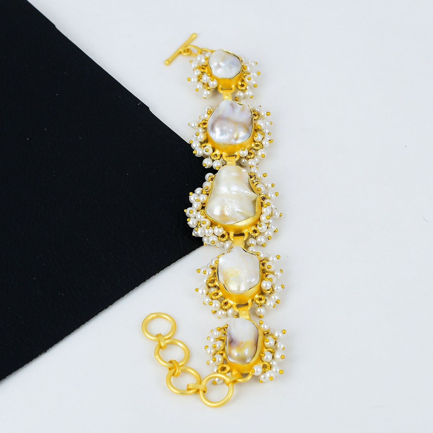 Gold Plated Blister Pearl Bracelet
