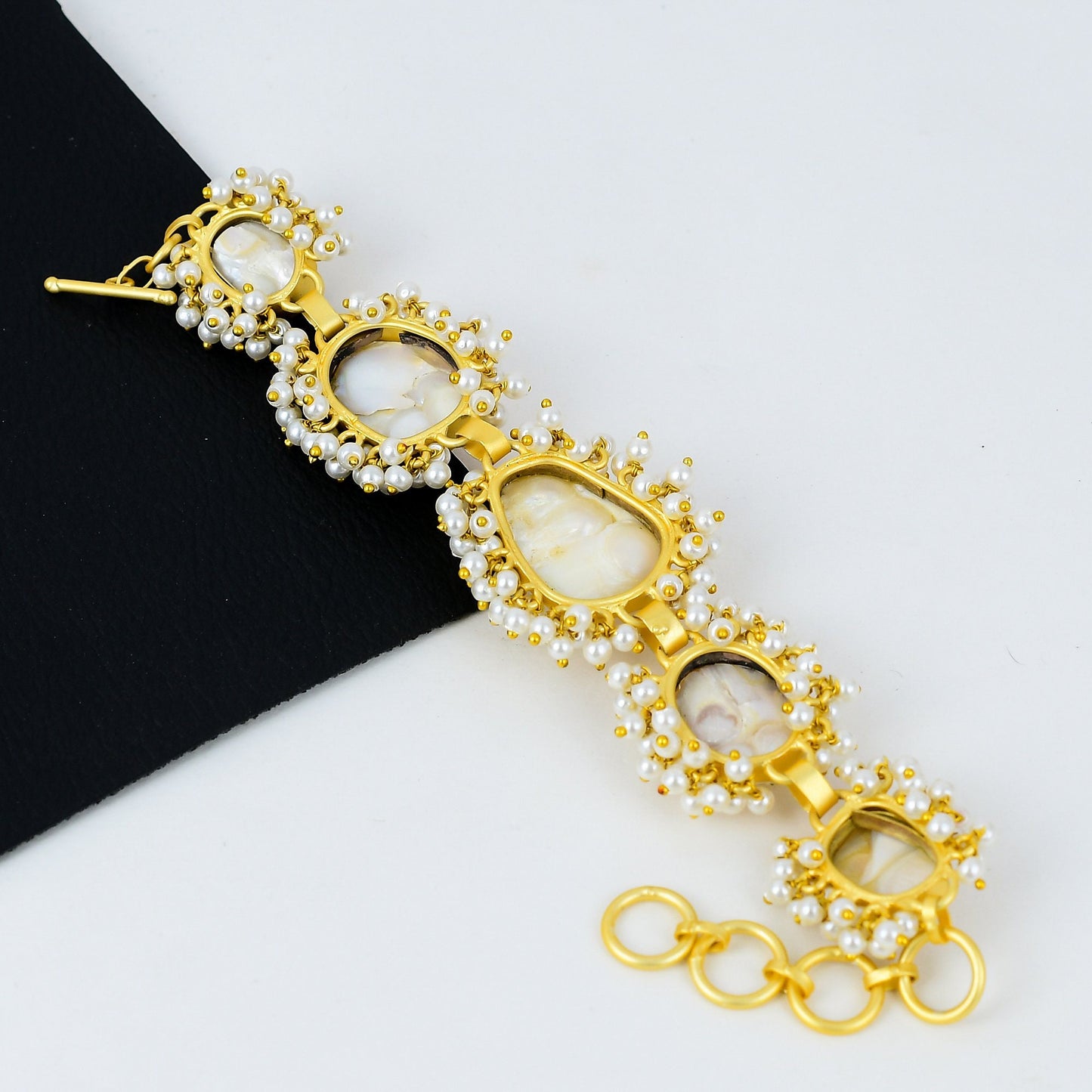 Gold Plated Blister Pearl Bracelet