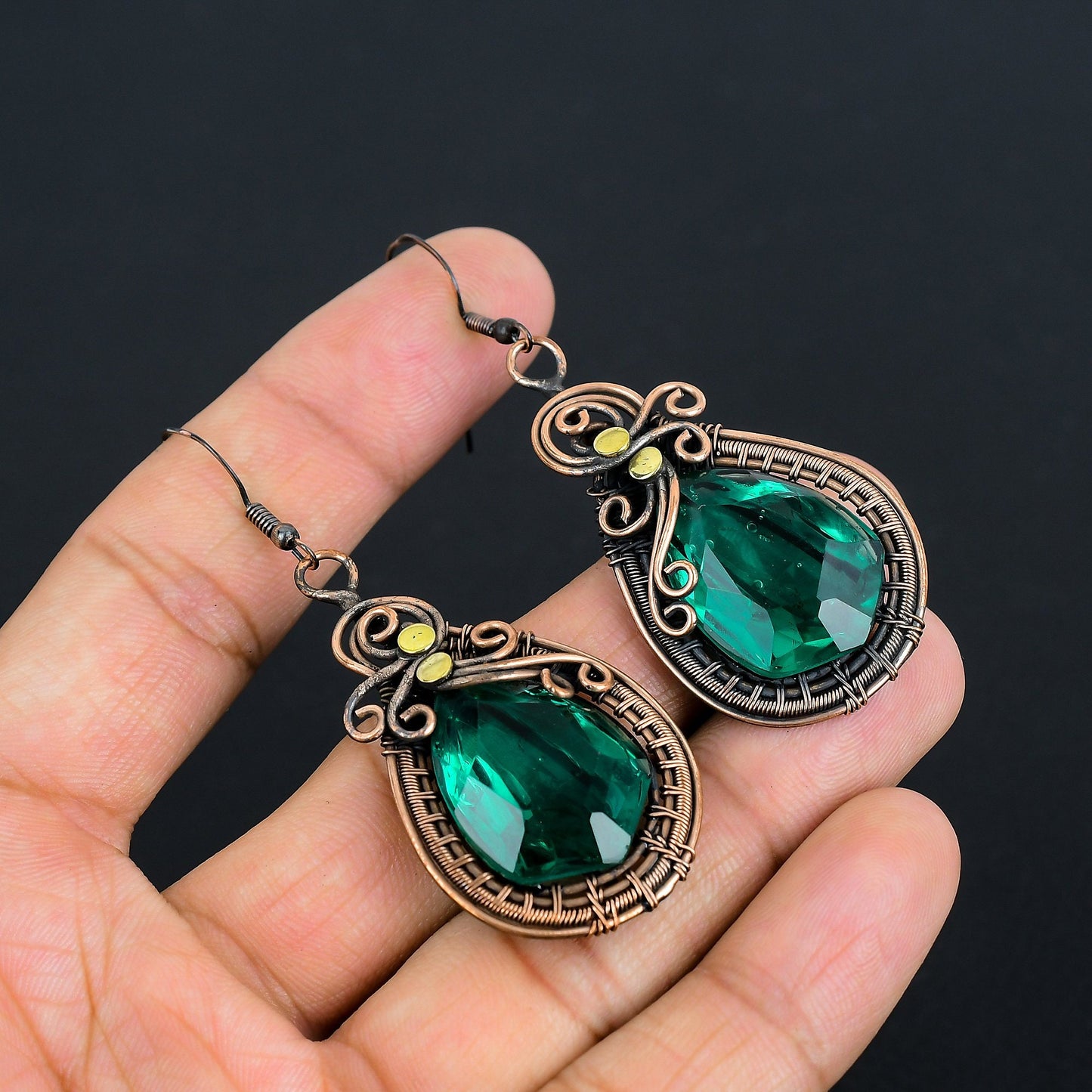 Green Apatite Gemstone Earrings
