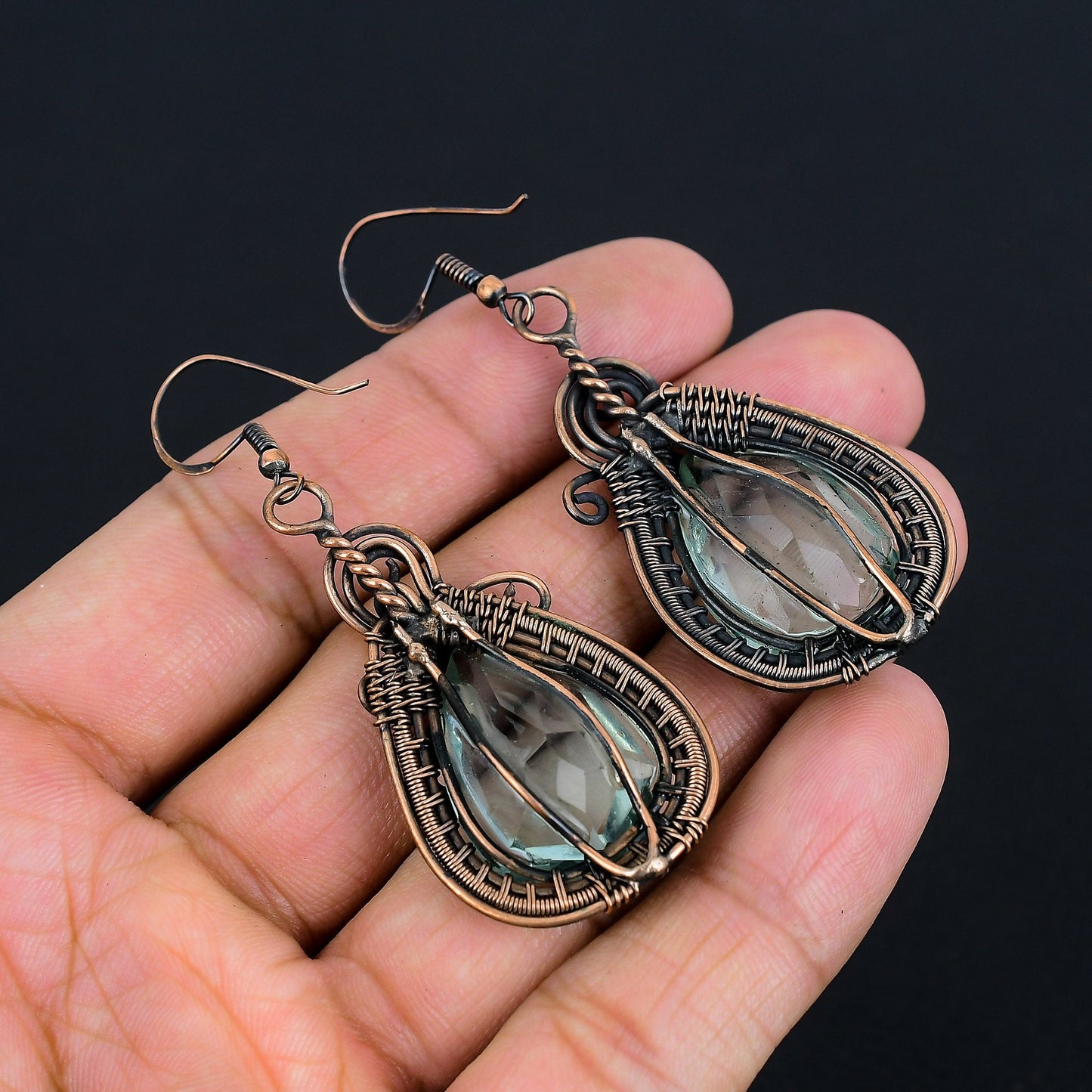 Blue Aquamarine Gemstone Earrings