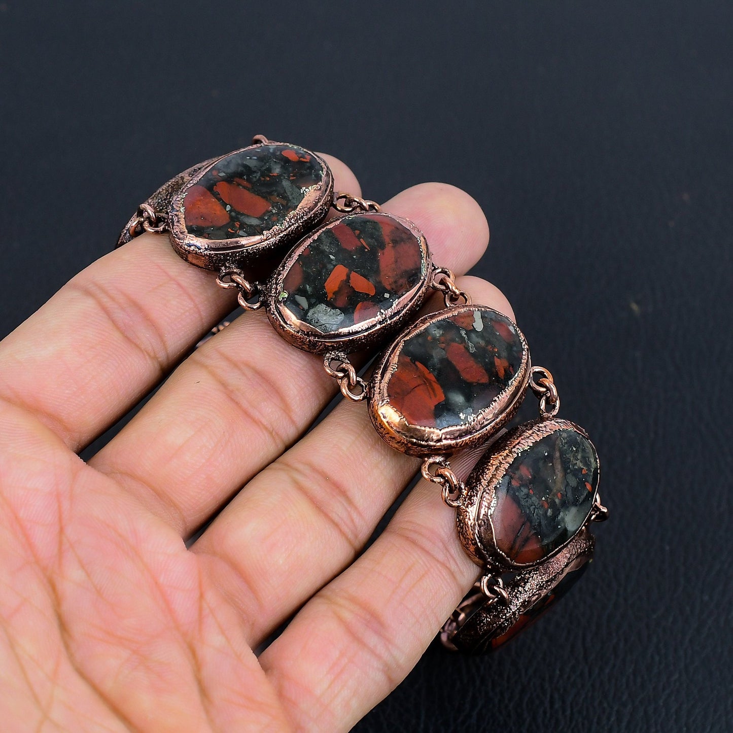 Green Bloodstone Gemstone Bracelet