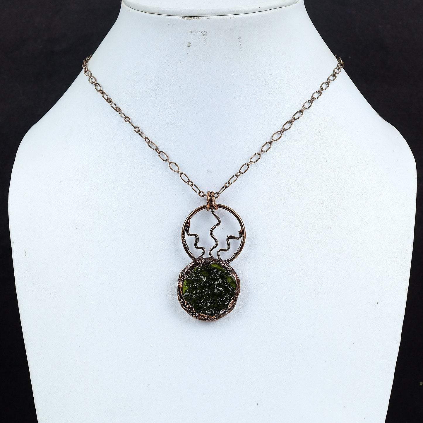 Green Moldavite Gemstone Pendant
