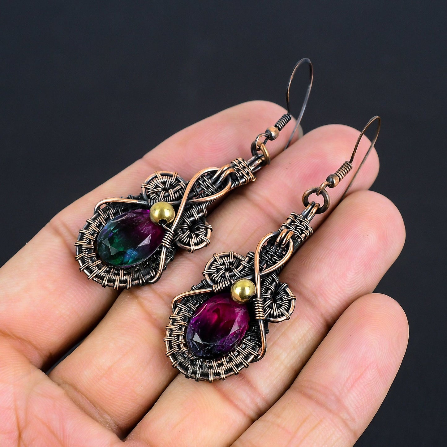 Watermelon Tourmaline Gemstone Earrings