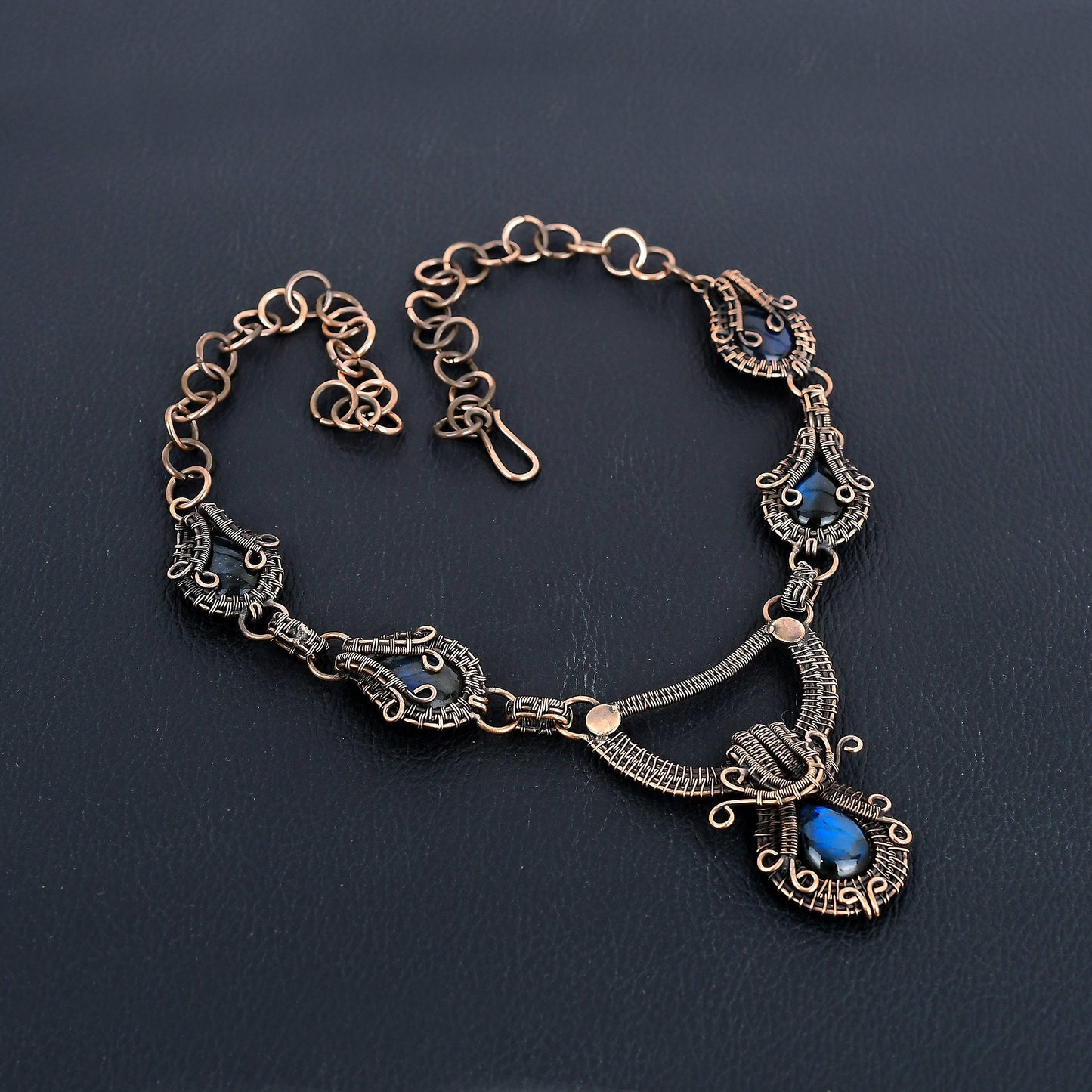 Blue-Green Labradorite Gemstone Necklace