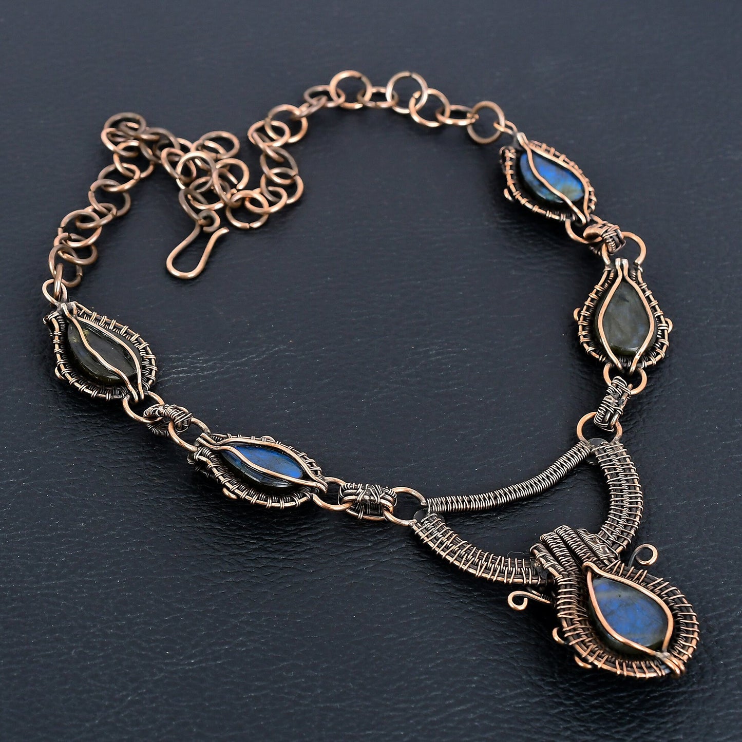 Blue-Green Labradorite Gemstone Necklace