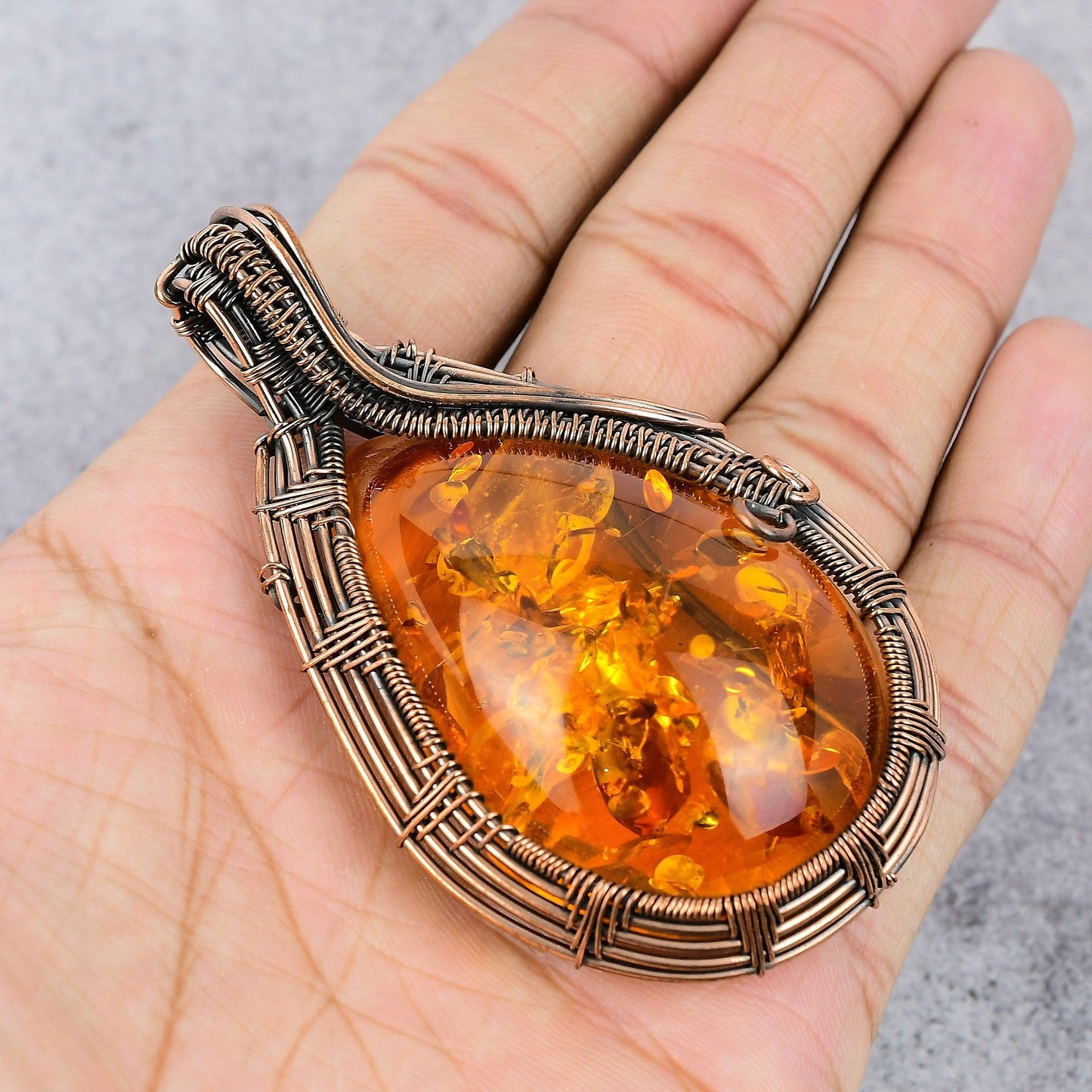 Golden Amber Gemstone Pendant