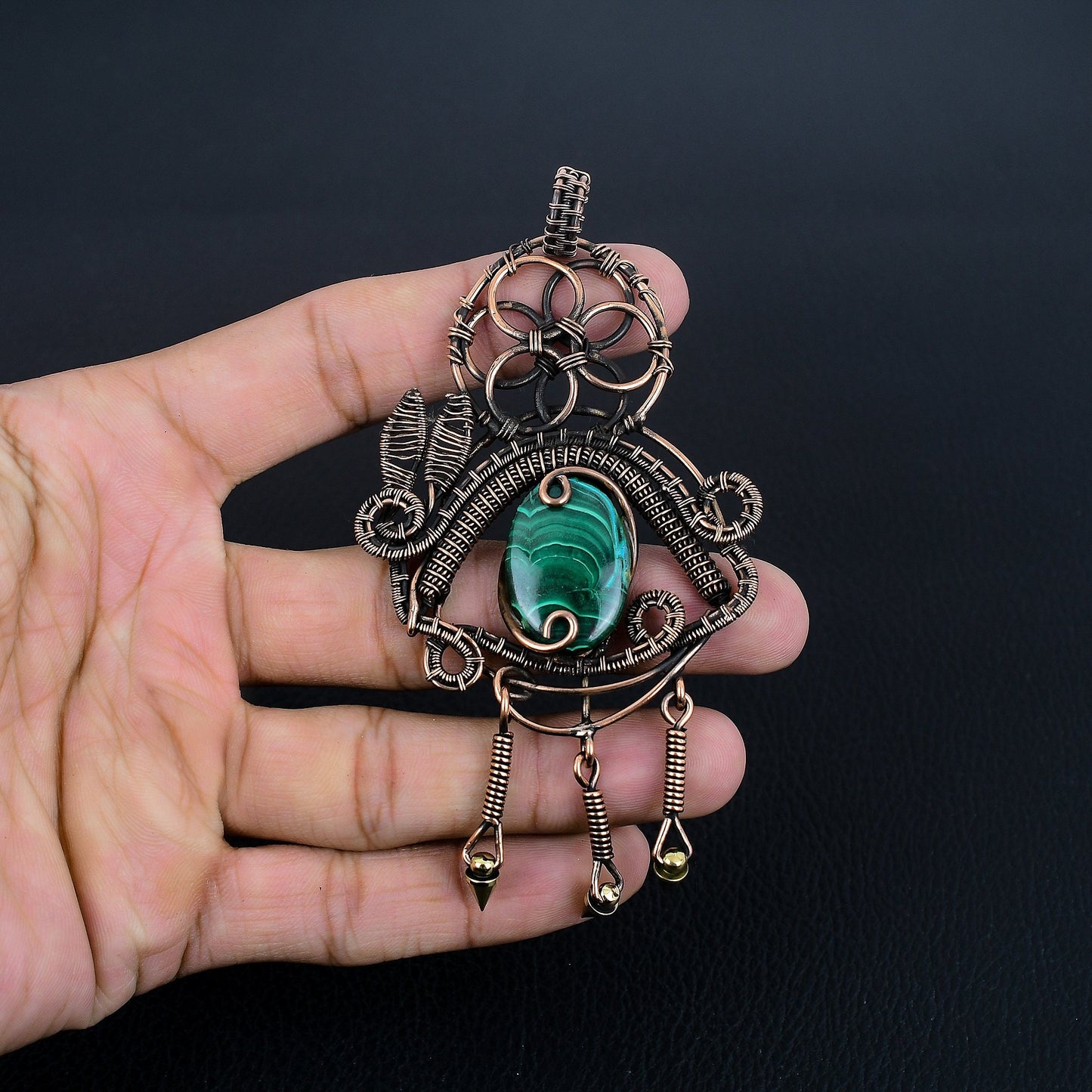Green Malachite Gemstone Pendant