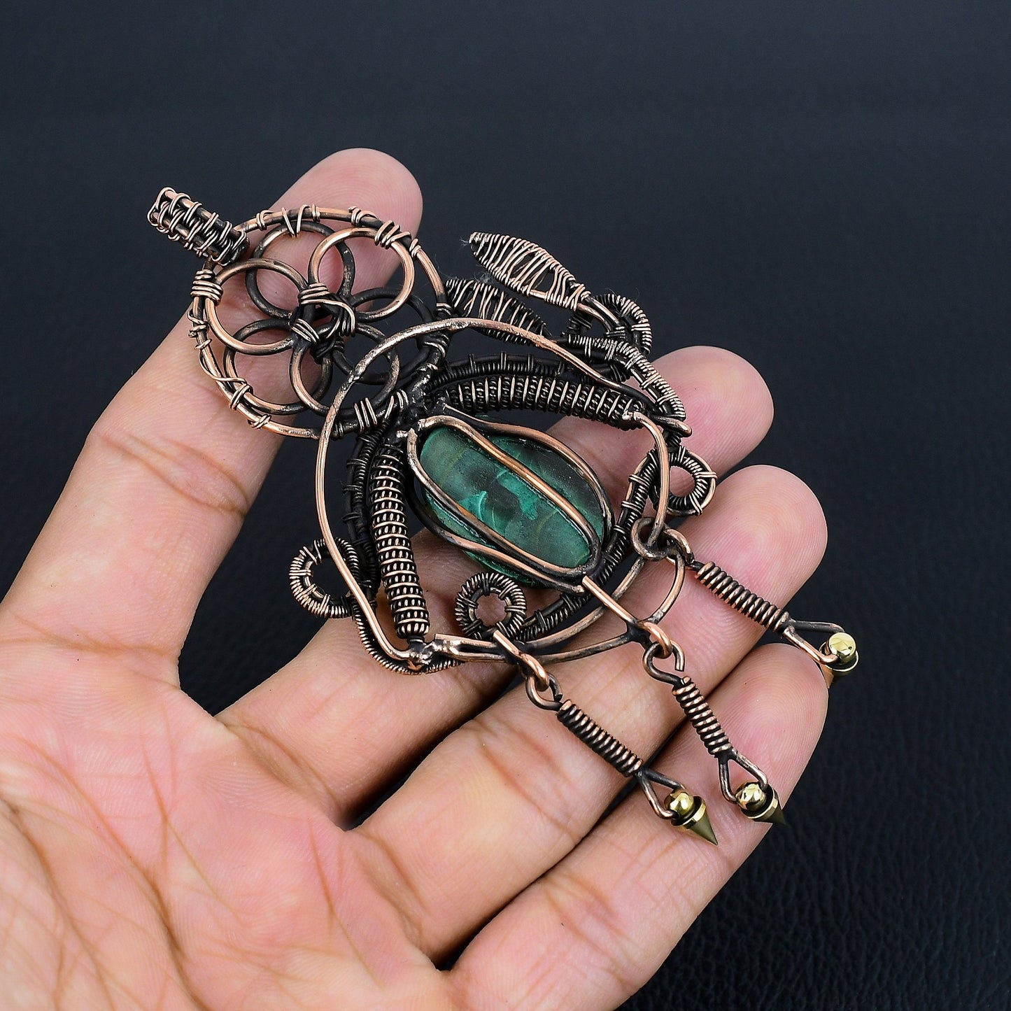 Green Malachite Gemstone Pendant