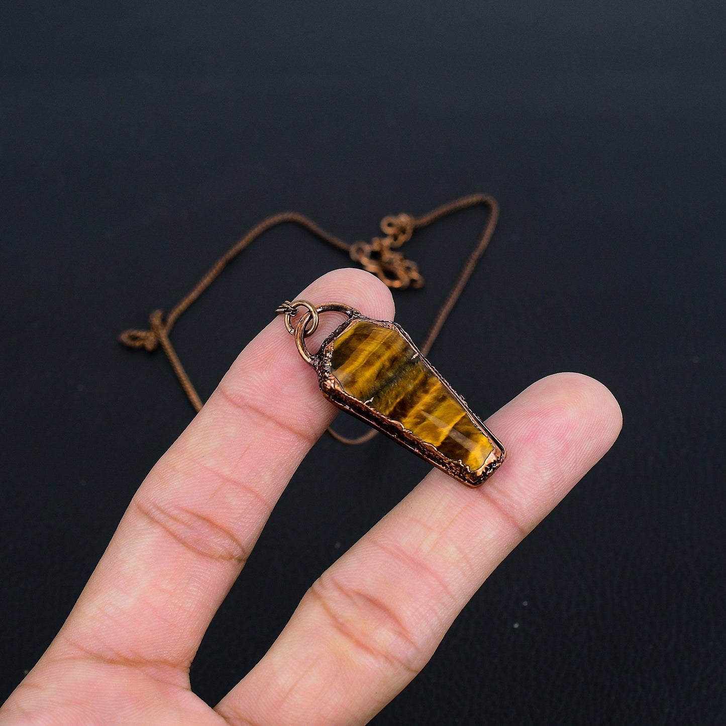 Golden Brown Tiger Eye Gemstone Pendant