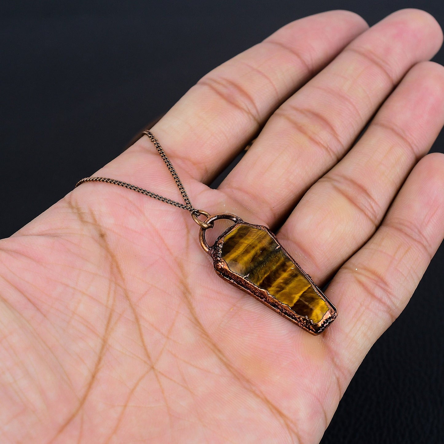 Golden Brown Tiger Eye Gemstone Pendant