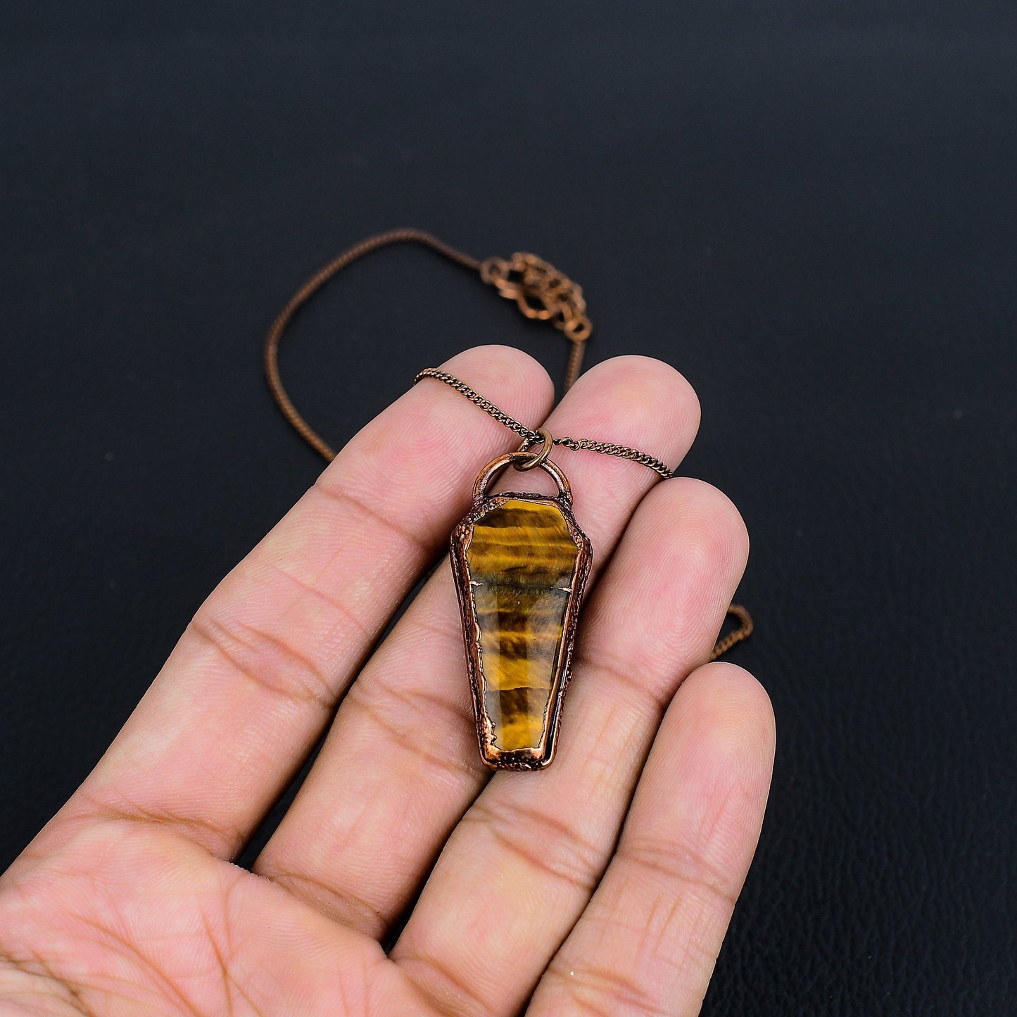 Golden Brown Tiger Eye Gemstone Pendant