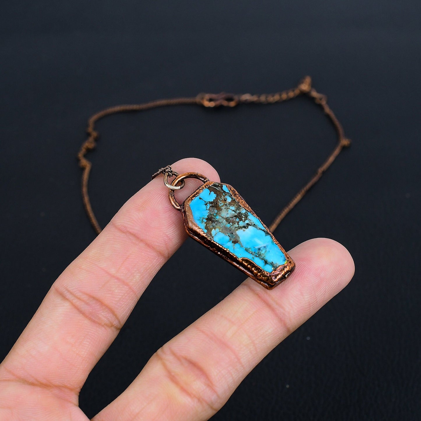 Turquoise Coffin Gemstone Pendant